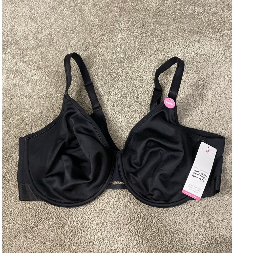 New Ashley Stewart Minimizer Bra, Black‎ Size 40DD